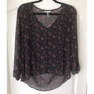 Kirra Long Sleeve Sheer Floral Top
